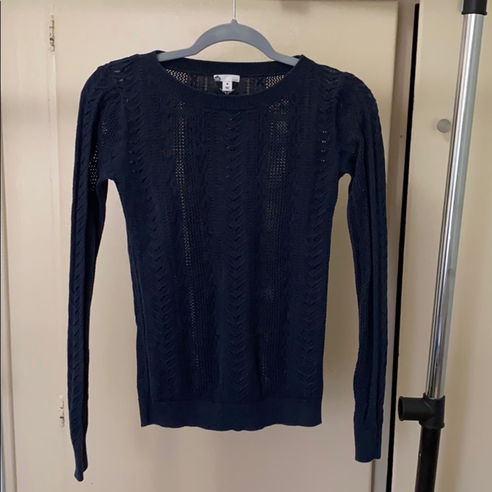 Sheer cable knit sweater